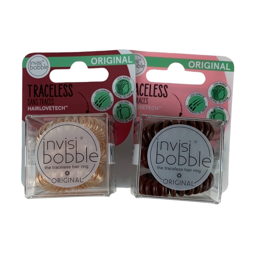 invisibobble Original Traceless Hair Rings 3ct Bronze Me Pretty & Pretzel Brown